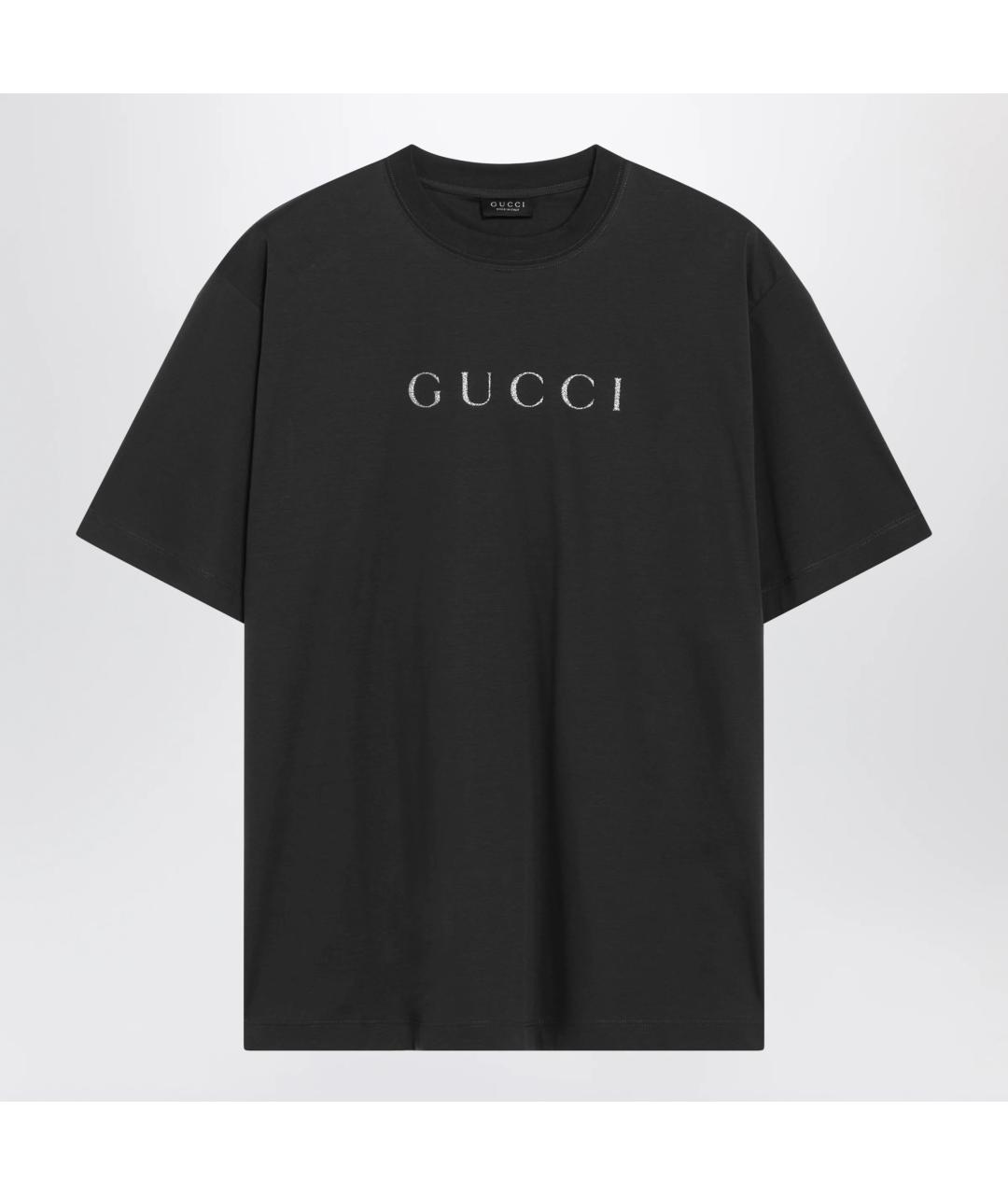 GUCCI Черная хлопковая футболка, фото 3