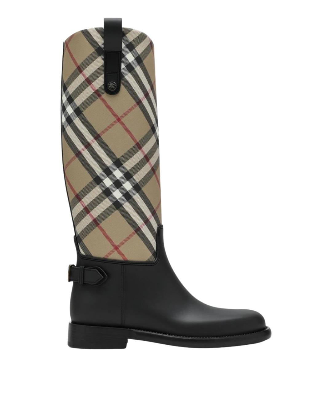 BURBERRY Бежевые синтетические сапоги, фото 1