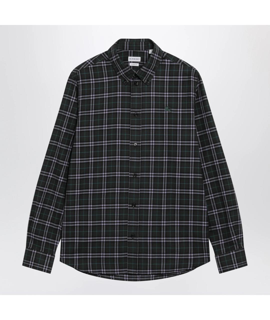 BURBERRY Зеленая хлопковая кэжуал рубашка, фото 3