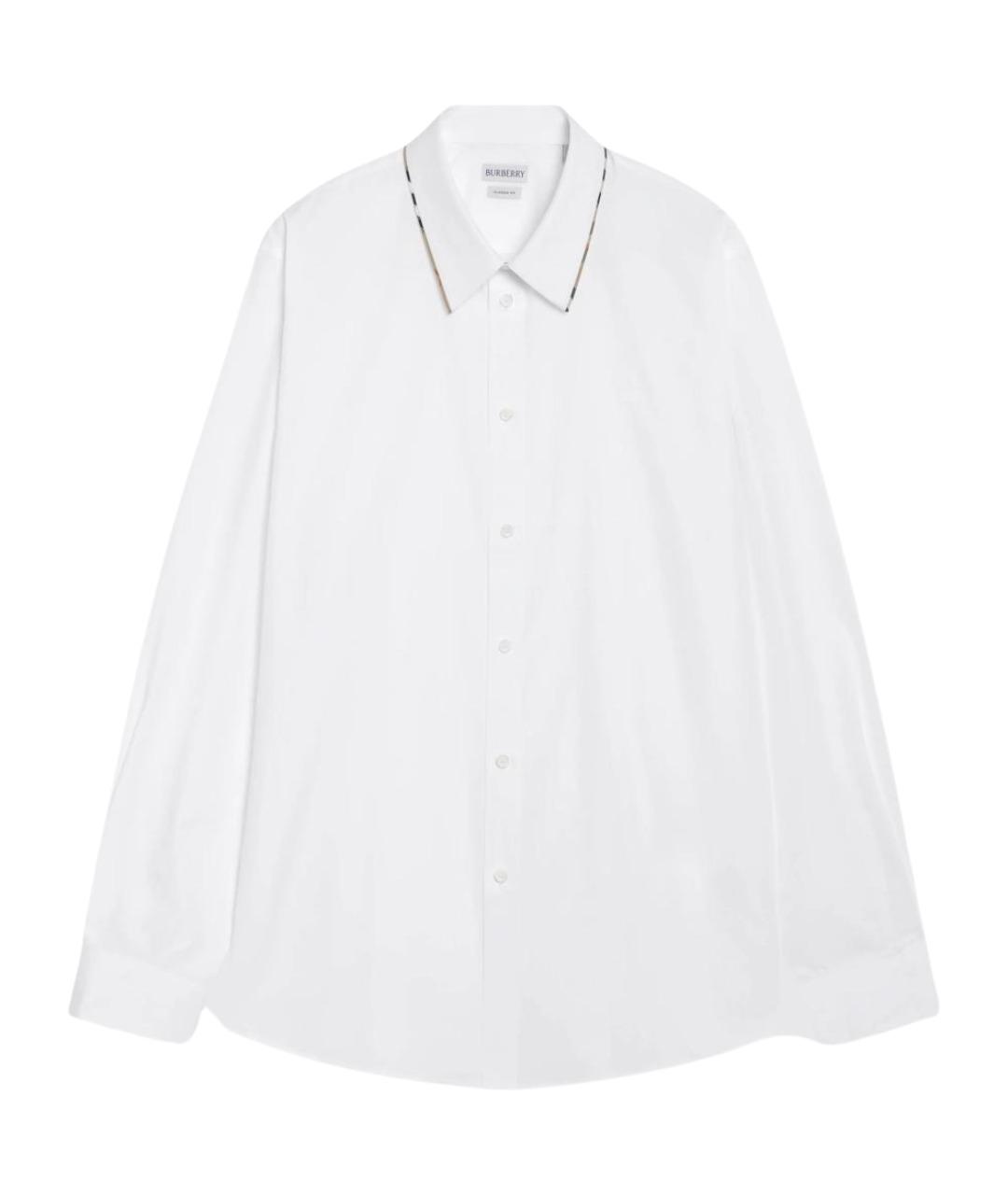 BURBERRY Белая хлопковая классическая рубашка, фото 1