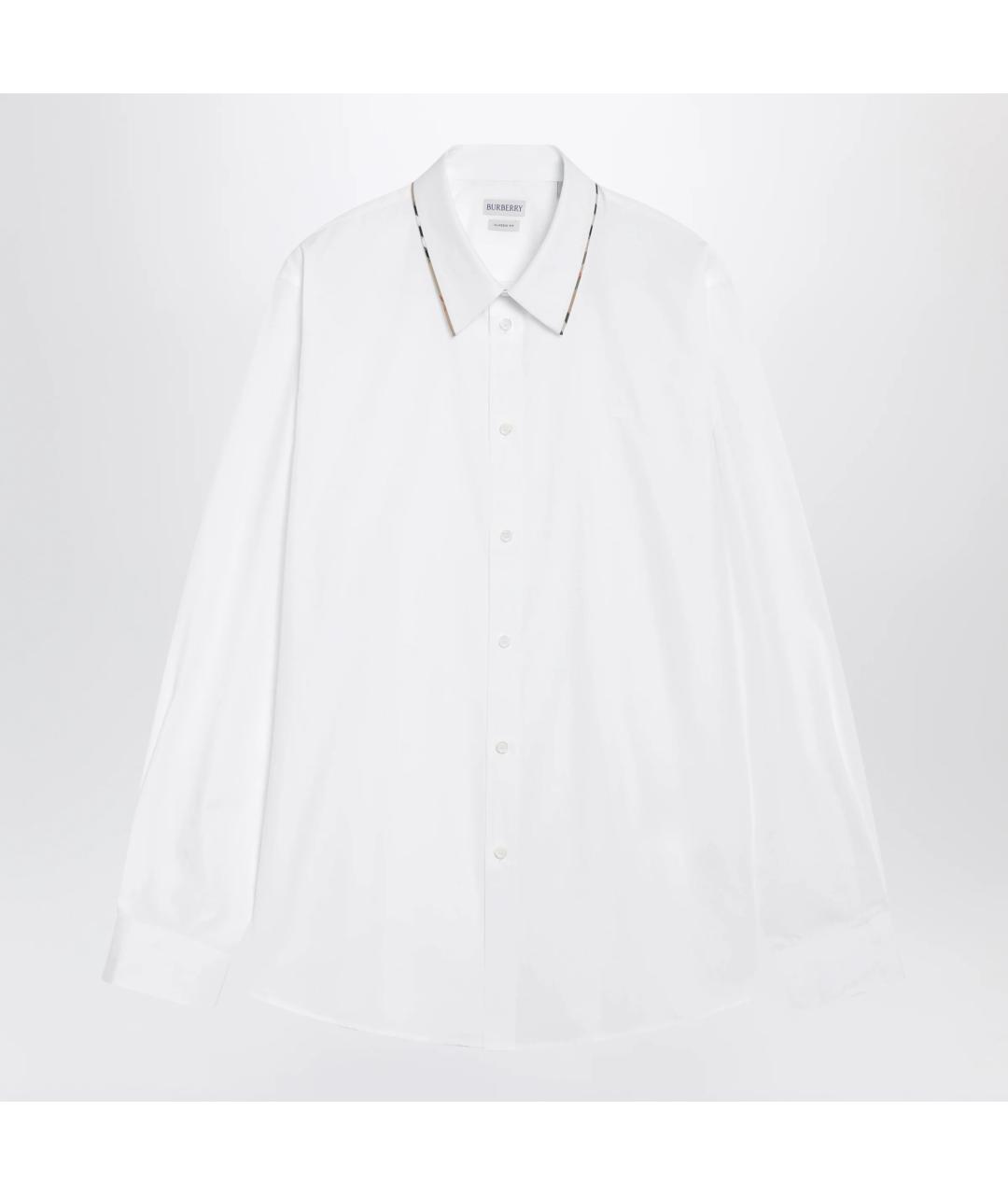 BURBERRY Белая хлопковая классическая рубашка, фото 3