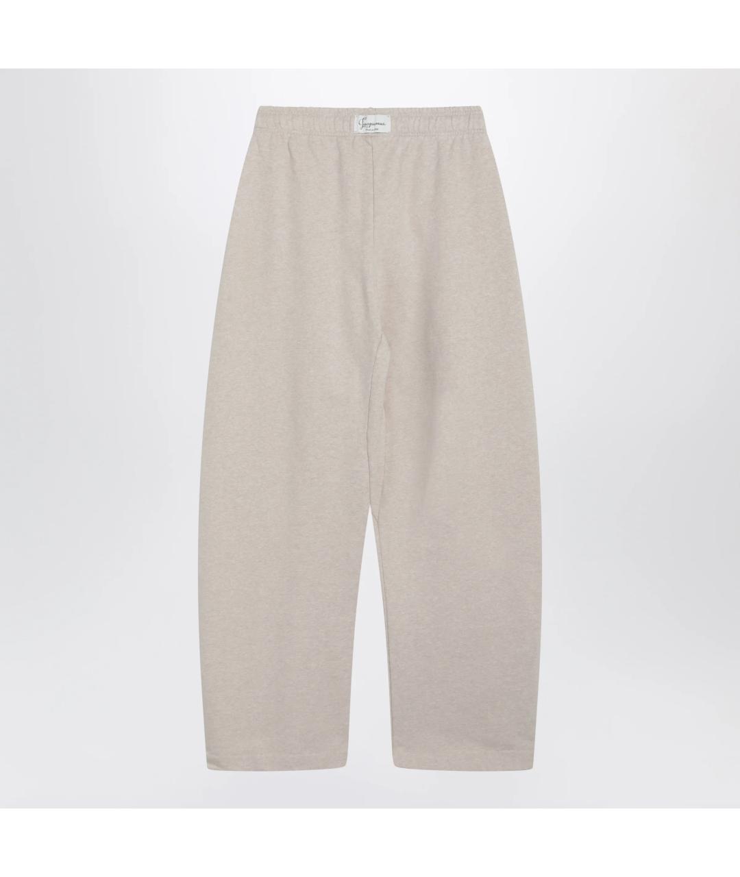 JACQUEMUS Бежевые хлопковые спортивные брюки и шорты, фото 2