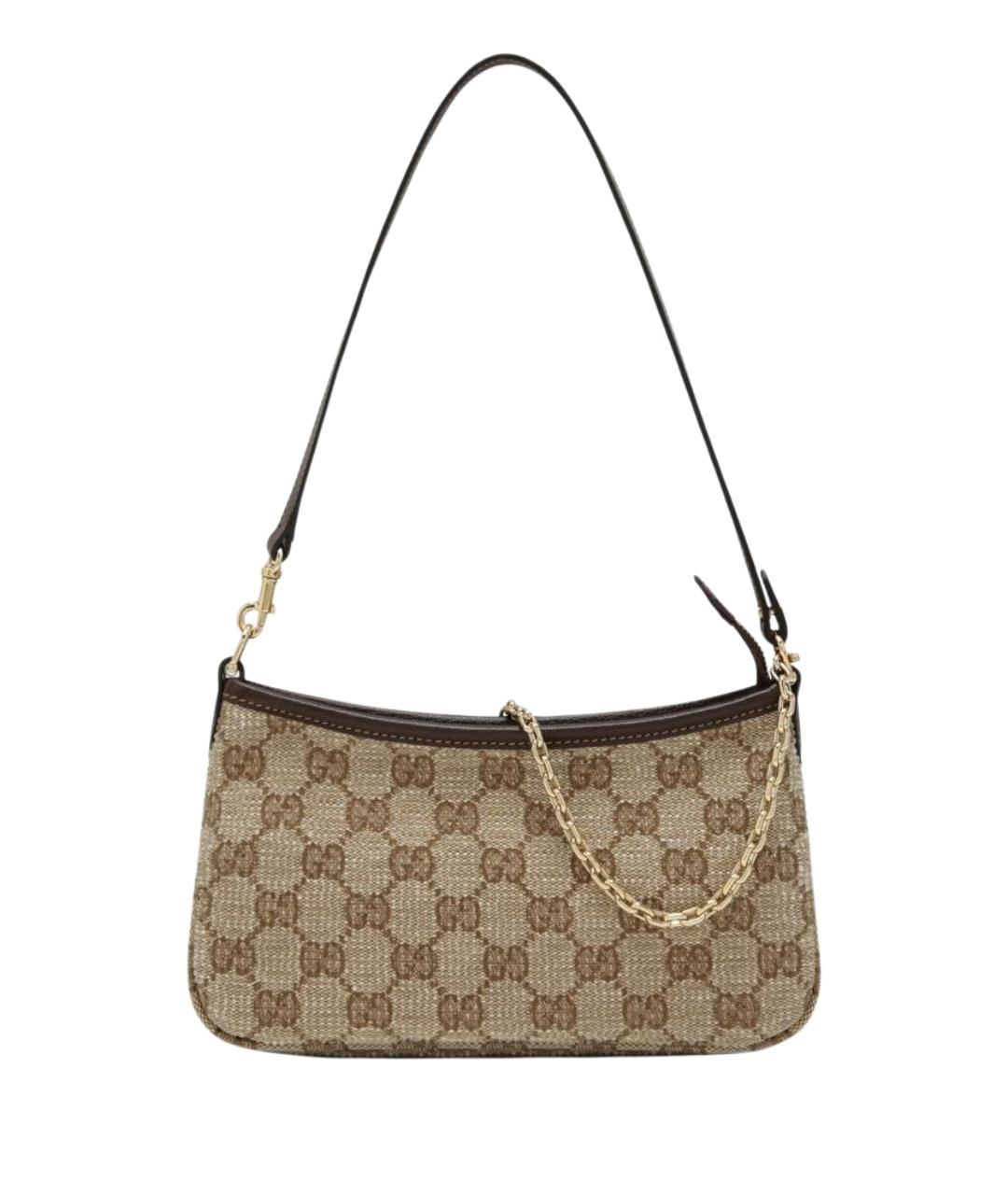 GUCCI Бежевая сумка через плечо из канвы, фото 1