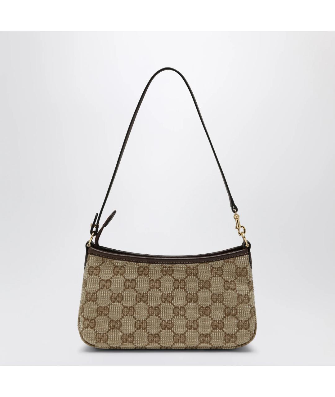 GUCCI Бежевая сумка через плечо из канвы, фото 2