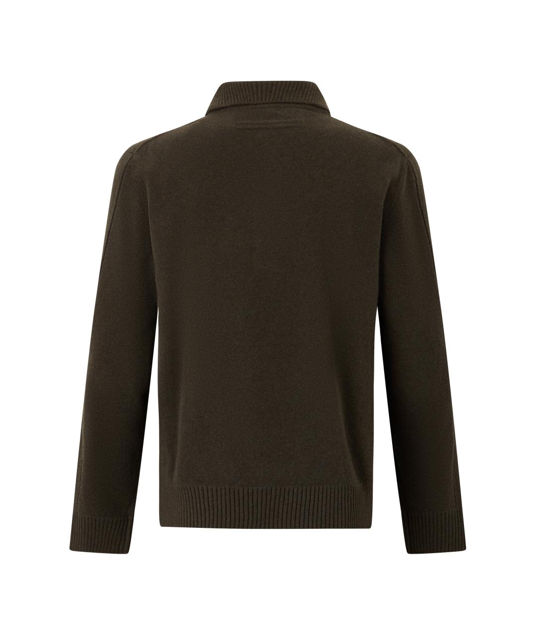 ZEGNA Коричневое шерстяное поло с длинным рукавом, фото 2