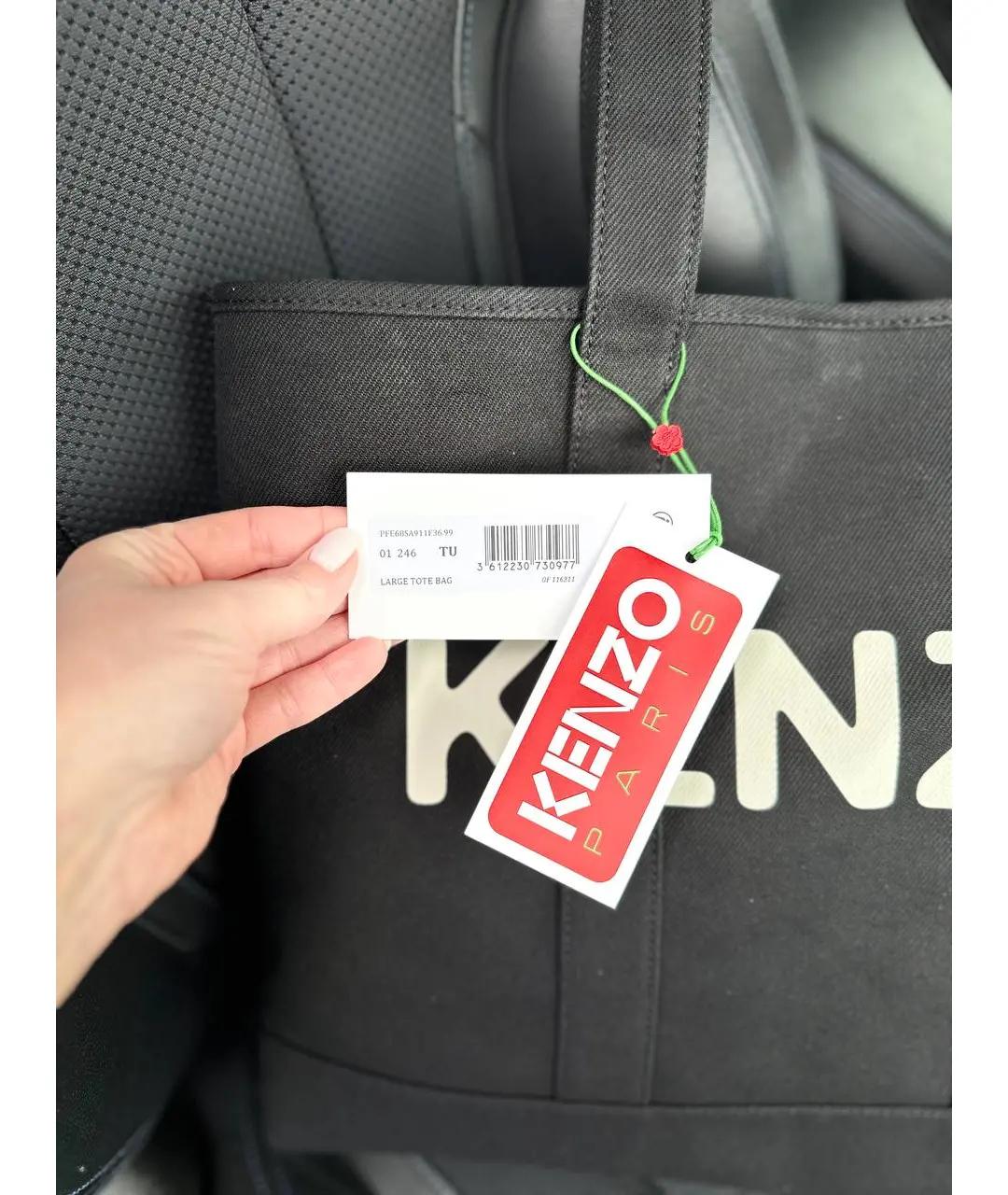 KENZO Черная сумка тоут, фото 7