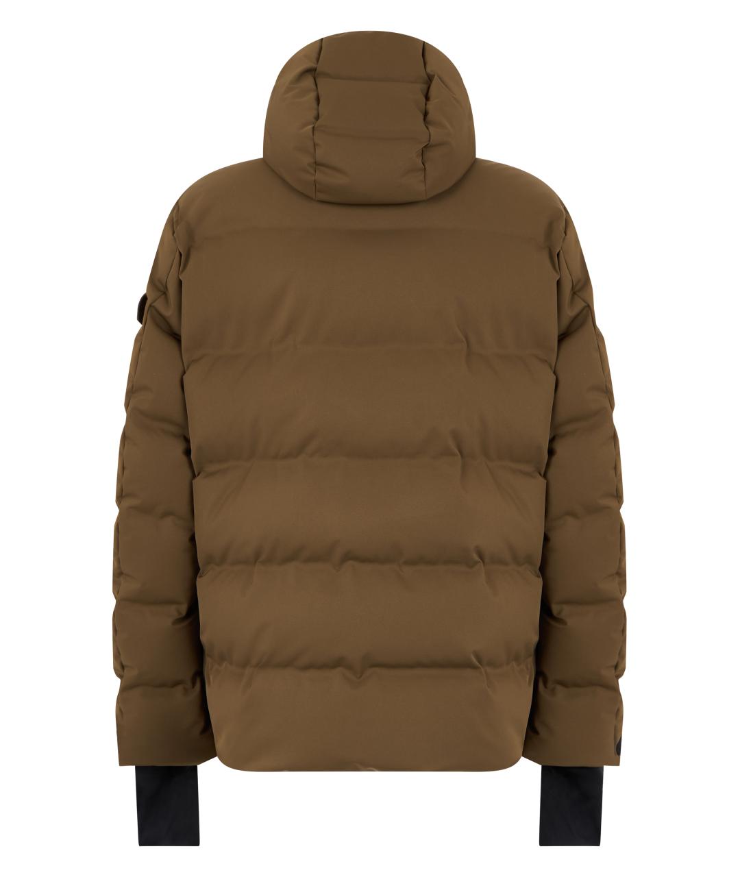MONCLER GRENOBLE Коричневый синтетический пуховик, фото 2