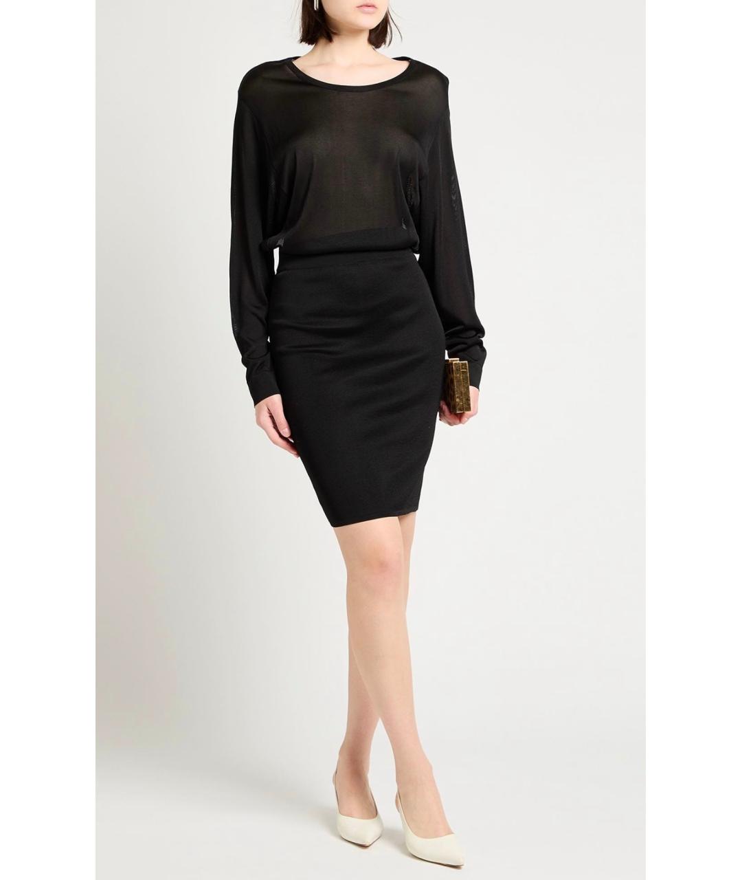 SAINT LAURENT Черное вискозное коктейльное платье, фото 2