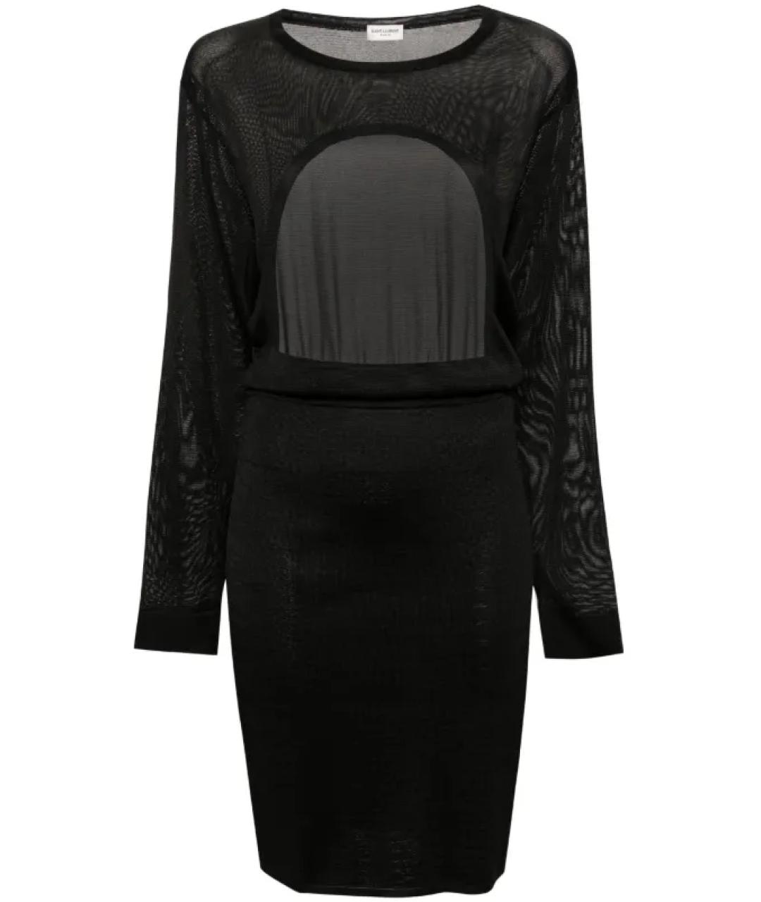 SAINT LAURENT Черное вискозное коктейльное платье, фото 1