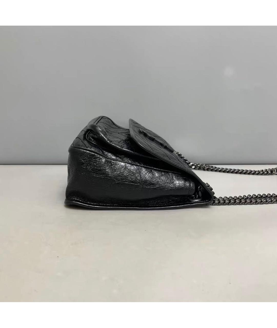 SAINT LAURENT Черная кожаная сумка через плечо, фото 4