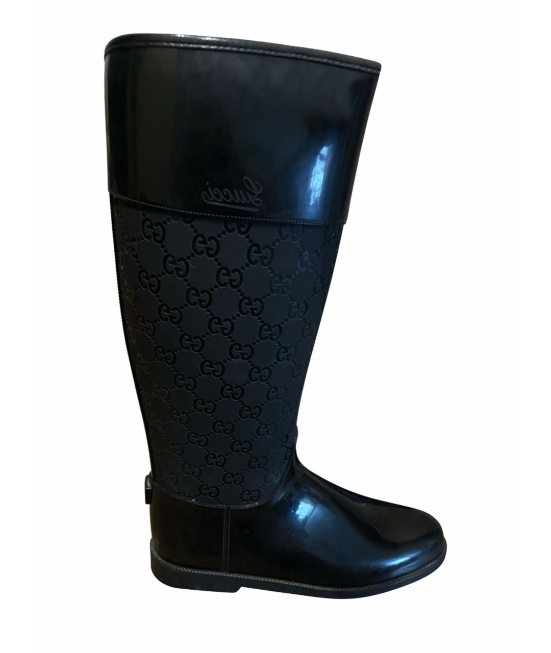 GUCCI Черные резиновые сапоги, фото 1