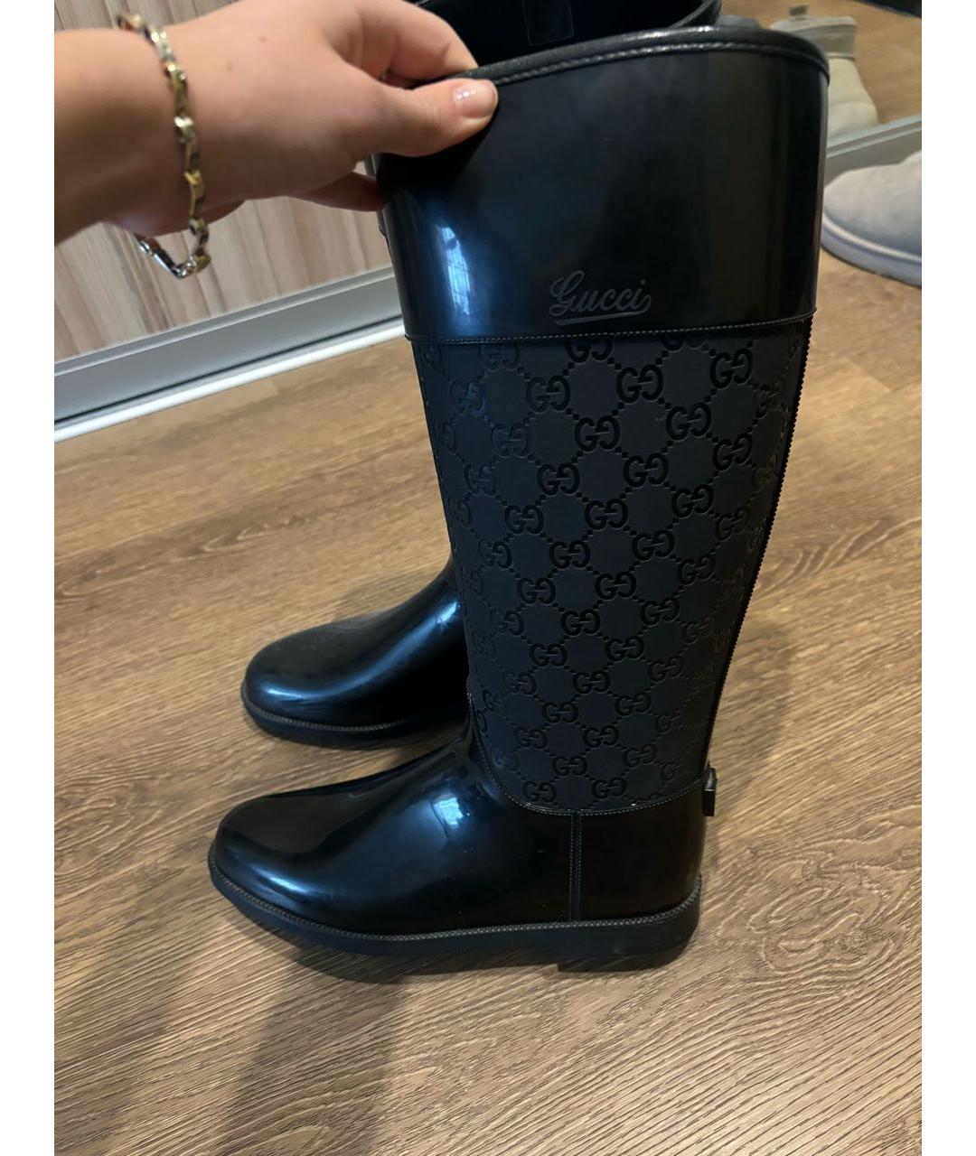 GUCCI Черные резиновые сапоги, фото 3