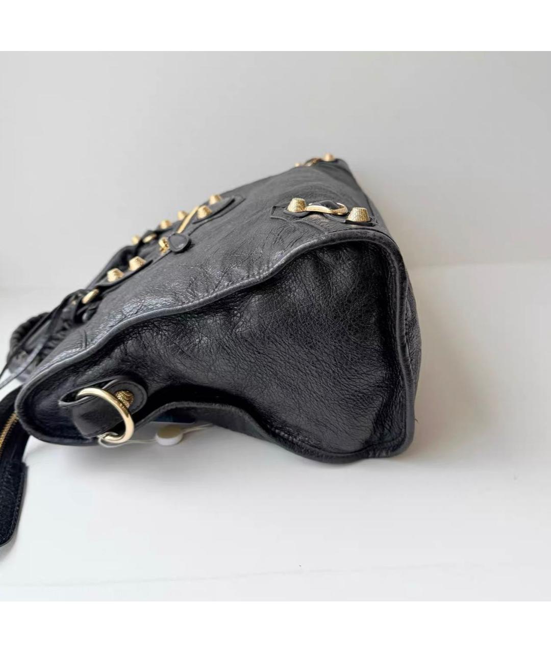 BALENCIAGA Черная кожаная сумка тоут, фото 3