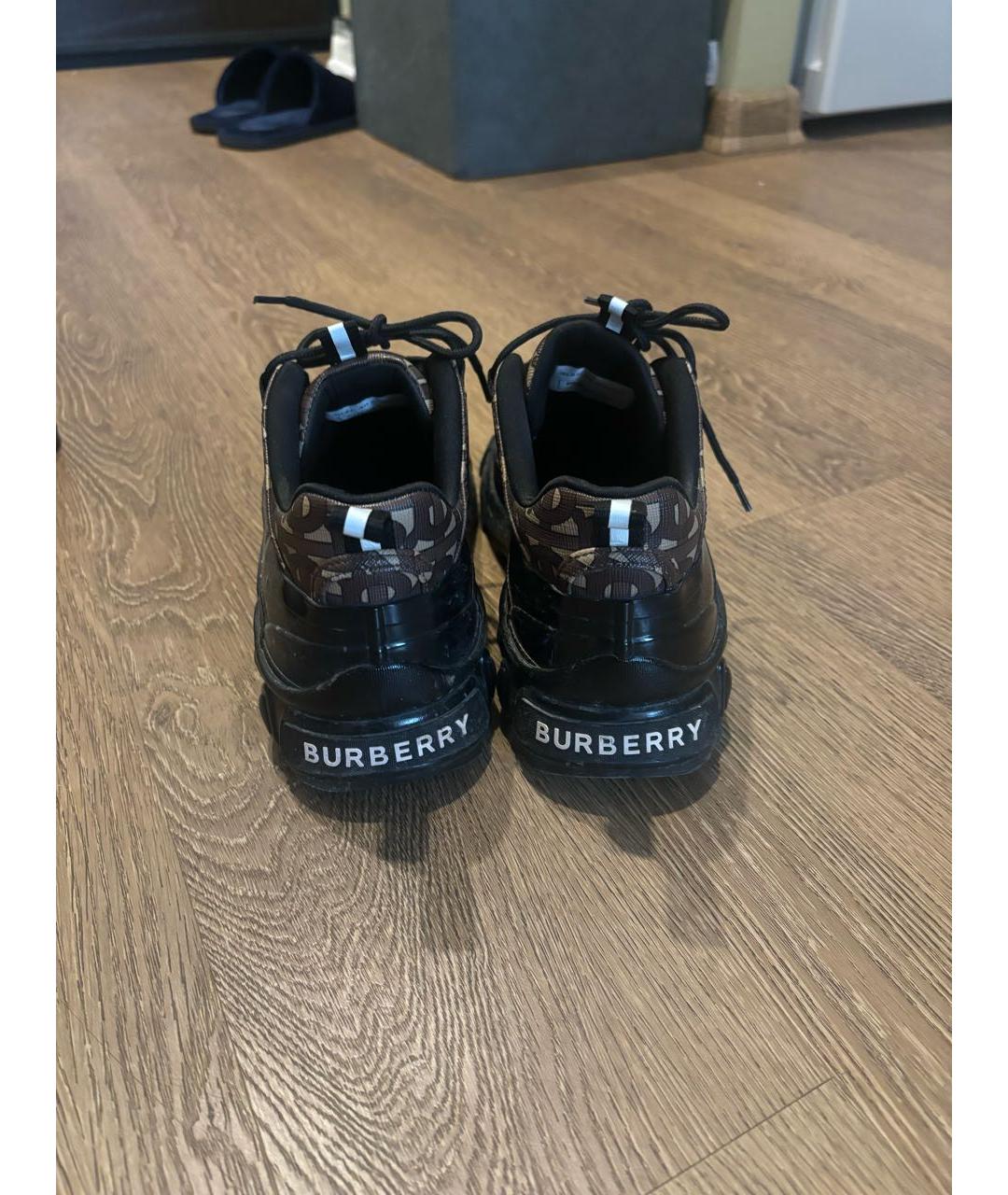 BURBERRY Черные синтетические кроссовки, фото 2