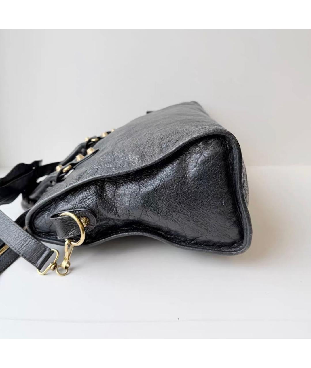 BALENCIAGA Антрацитовая кожаная сумка тоут, фото 6