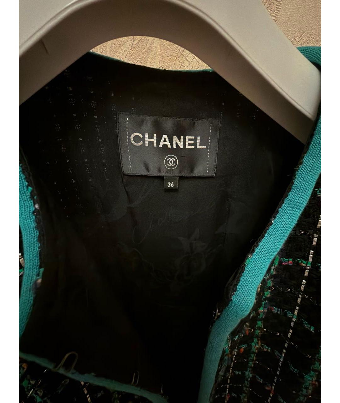 CHANEL Черный твидовый жакет/пиджак, фото 3
