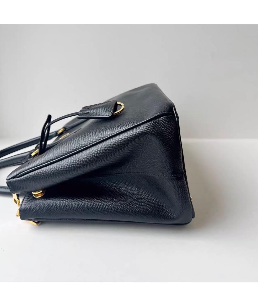 PRADA Черная кожаная сумка тоут, фото 3