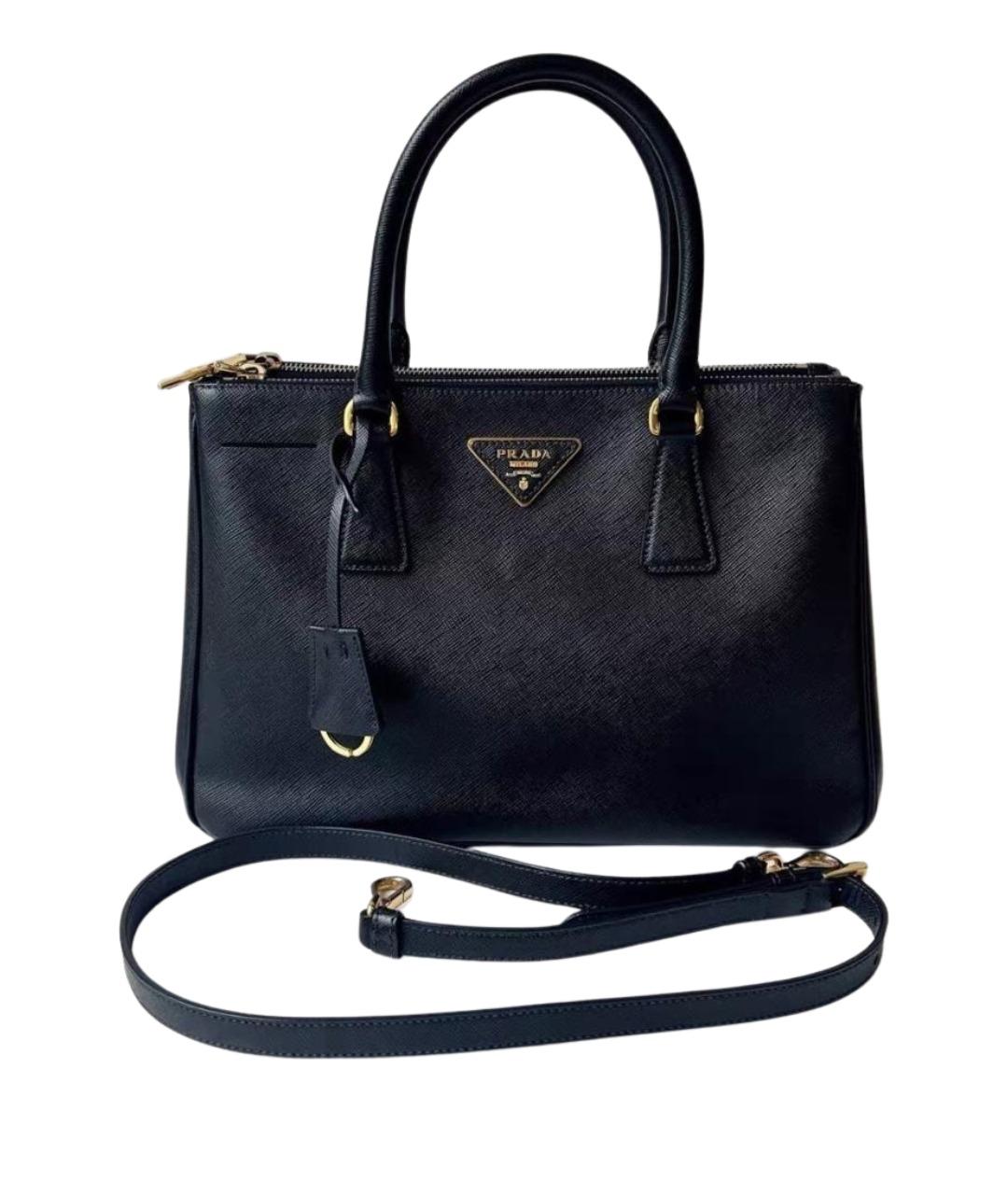 PRADA Черная кожаная сумка тоут, фото 1