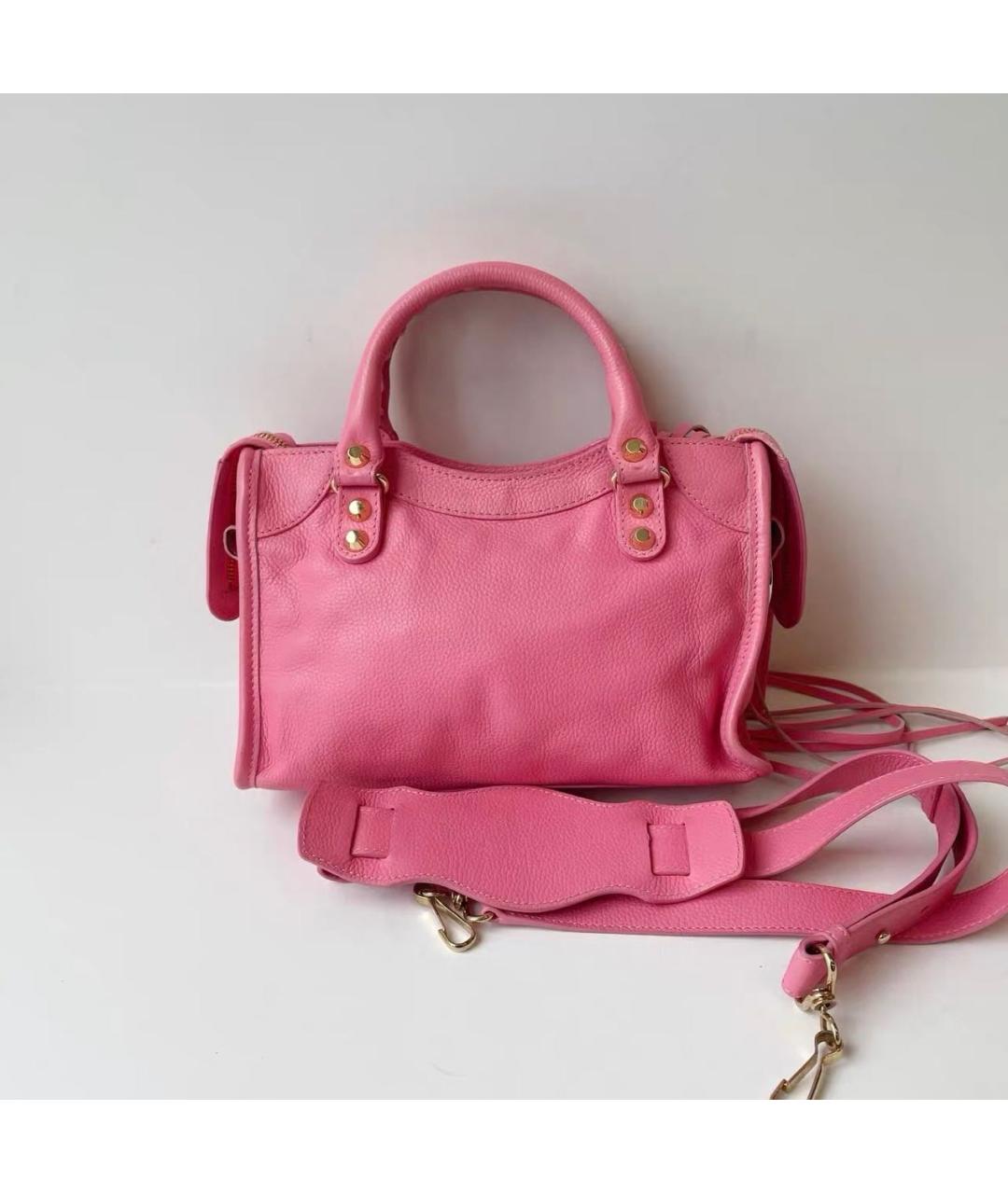 BALENCIAGA Розовая кожаная сумка с короткими ручками, фото 2