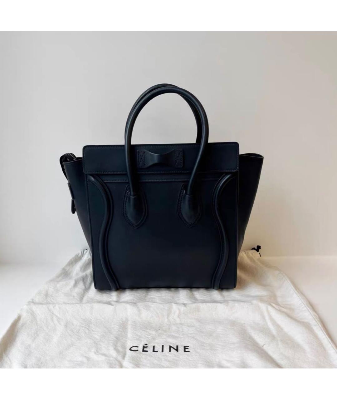 CELINE Черная кожаная сумка с короткими ручками, фото 2