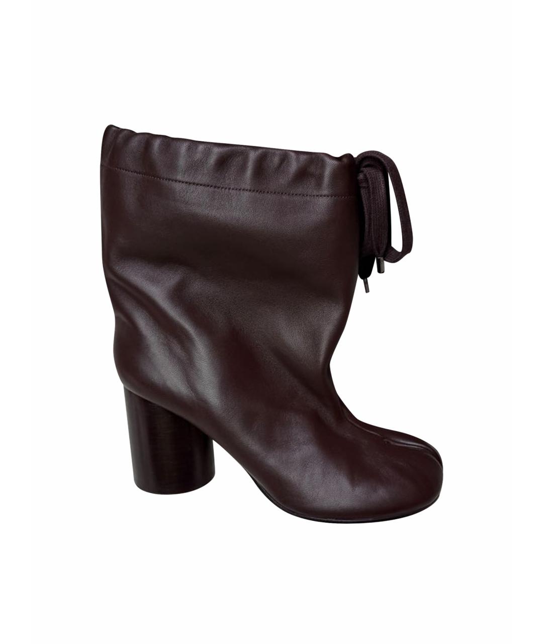 MAISON MARGIELA Коричневые кожаные ботильоны, фото 1