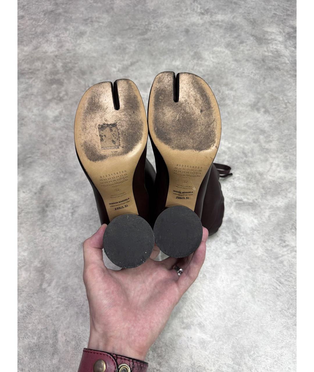 MAISON MARGIELA Коричневые кожаные ботильоны, фото 5