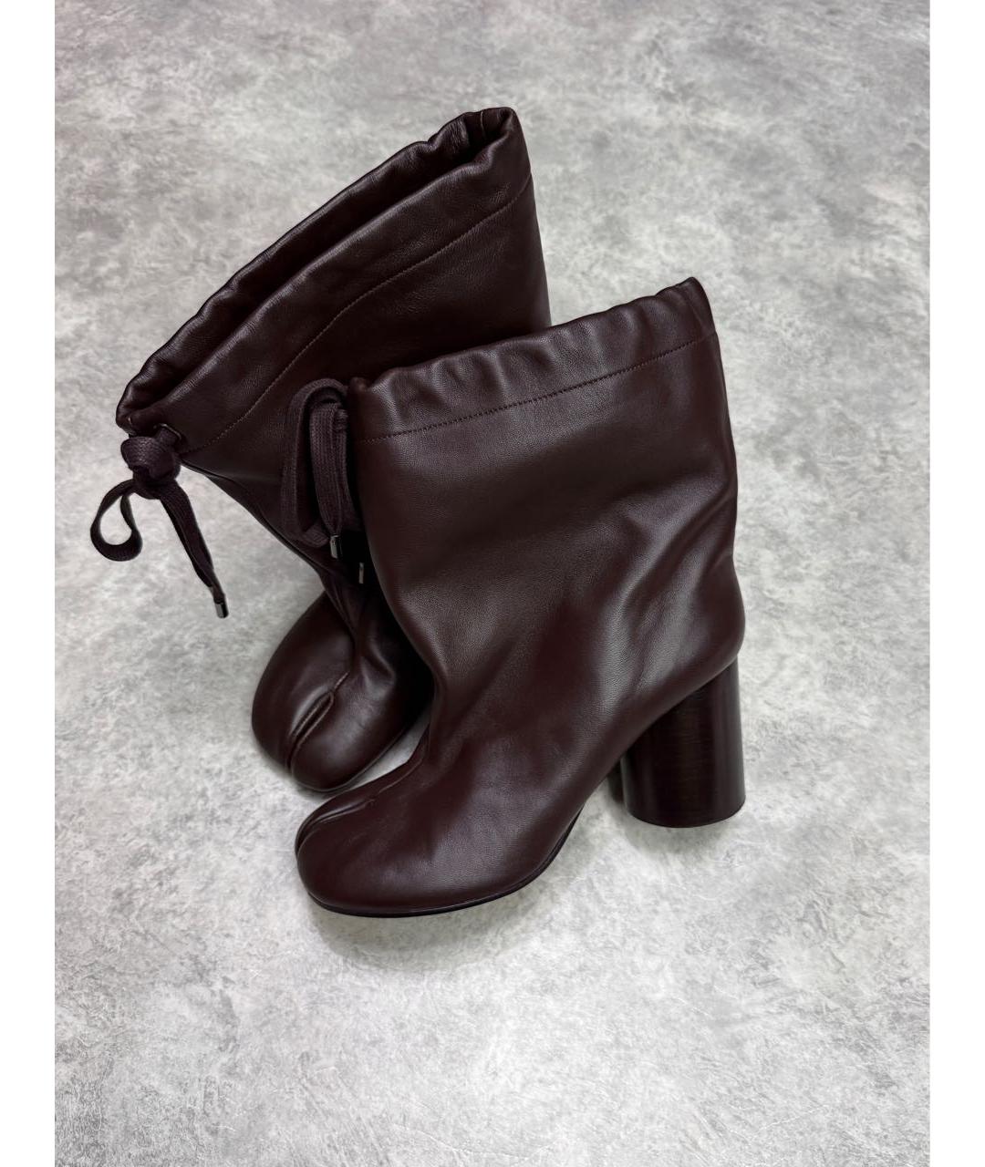 MAISON MARGIELA Коричневые кожаные ботильоны, фото 8