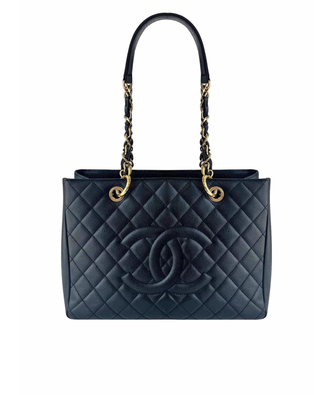 CHANEL Черная кожаная сумка тоут, фото 1