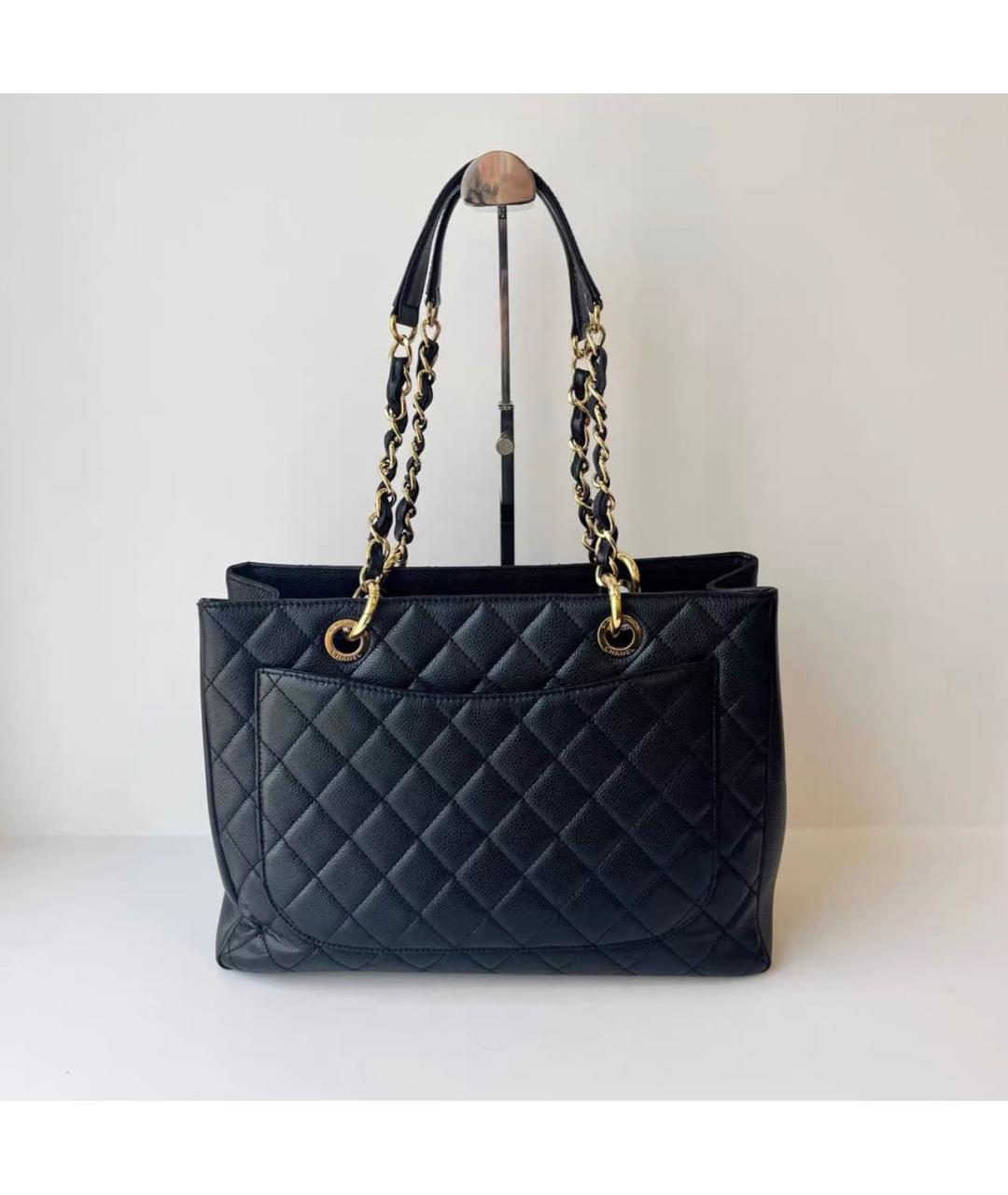 CHANEL Черная кожаная сумка тоут, фото 2