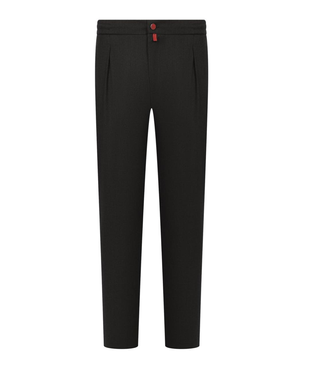 KITON Черные шерстяные повседневные брюки, фото 1