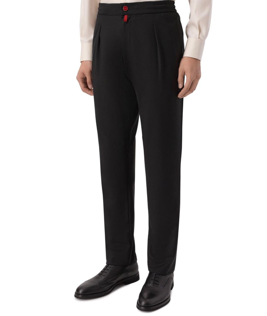 KITON Черные шерстяные повседневные брюки, фото 2