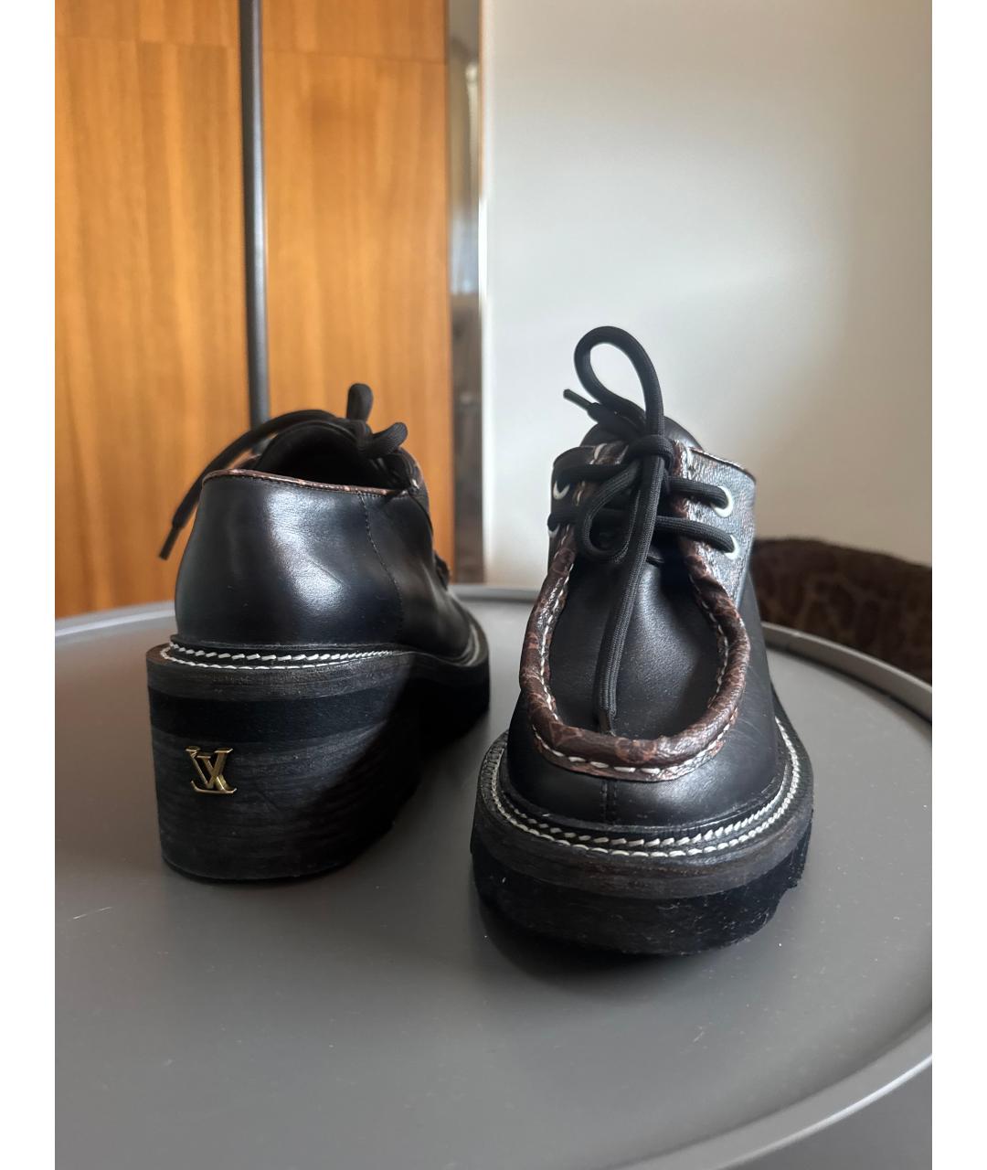 LOUIS VUITTON Черные кожаные ботильоны, фото 6