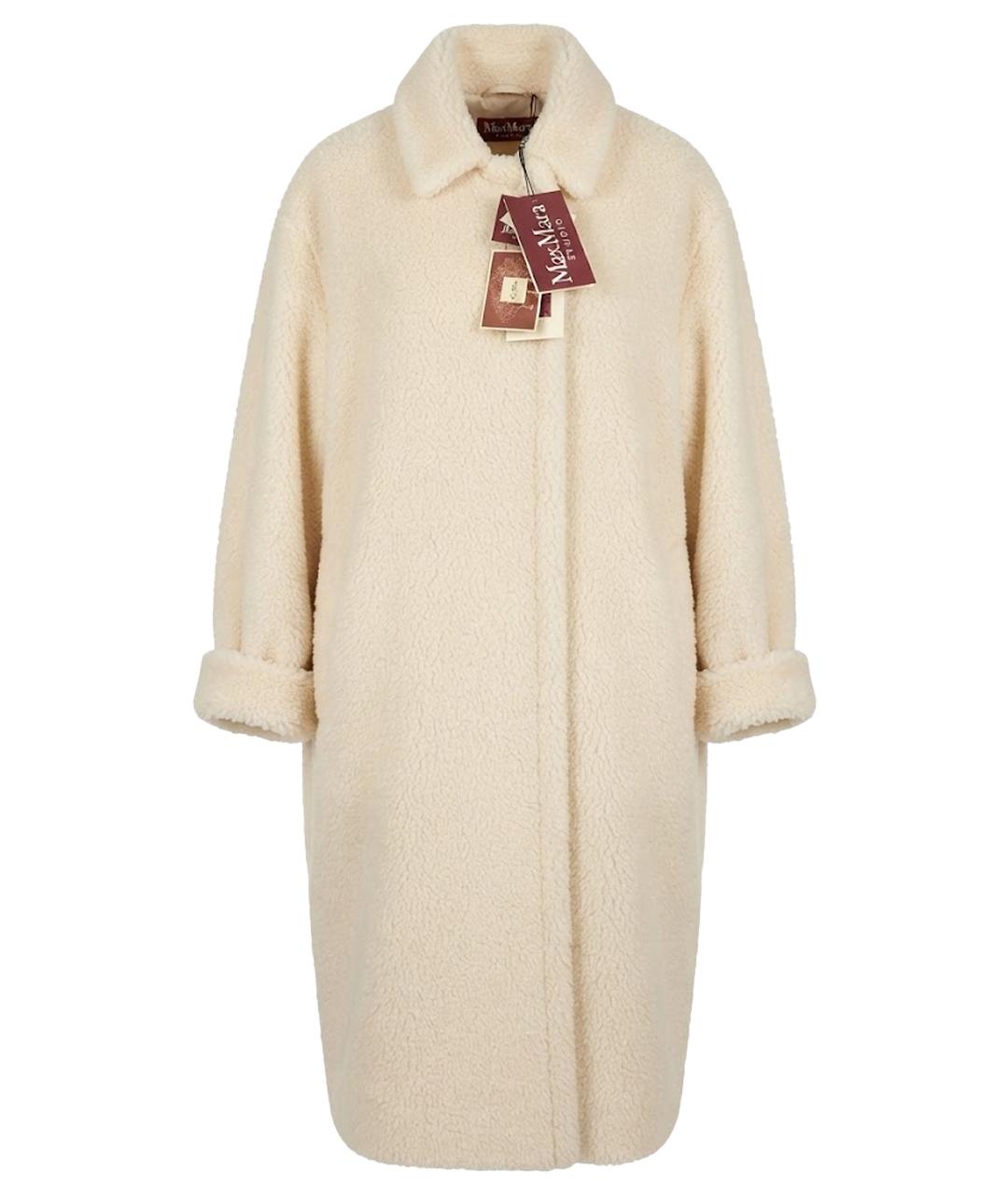 MAX MARA STUDIO Белое шерстяное пальто, фото 1