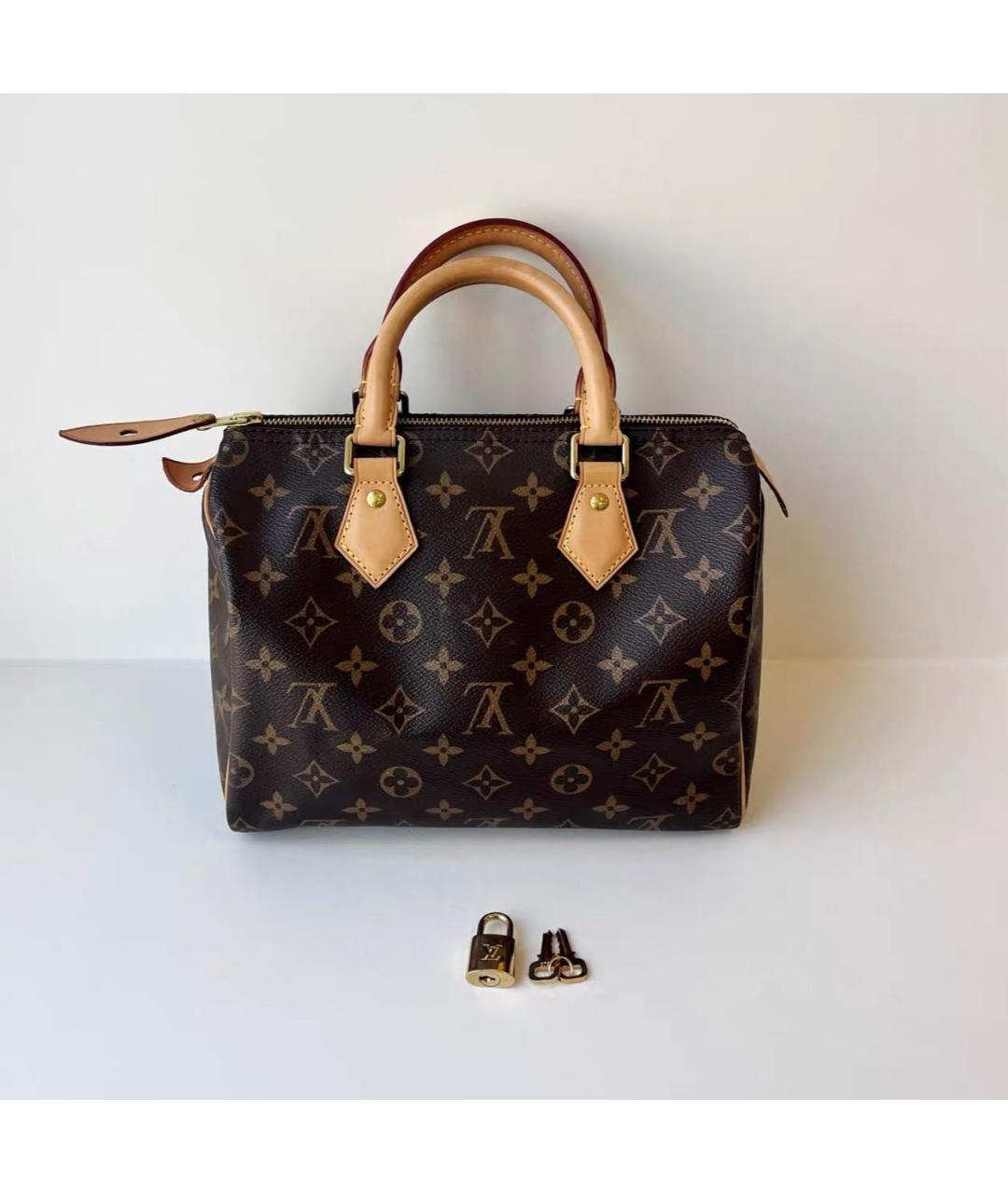 LOUIS VUITTON Коричневая сумка с короткими ручками из канвы, фото 2