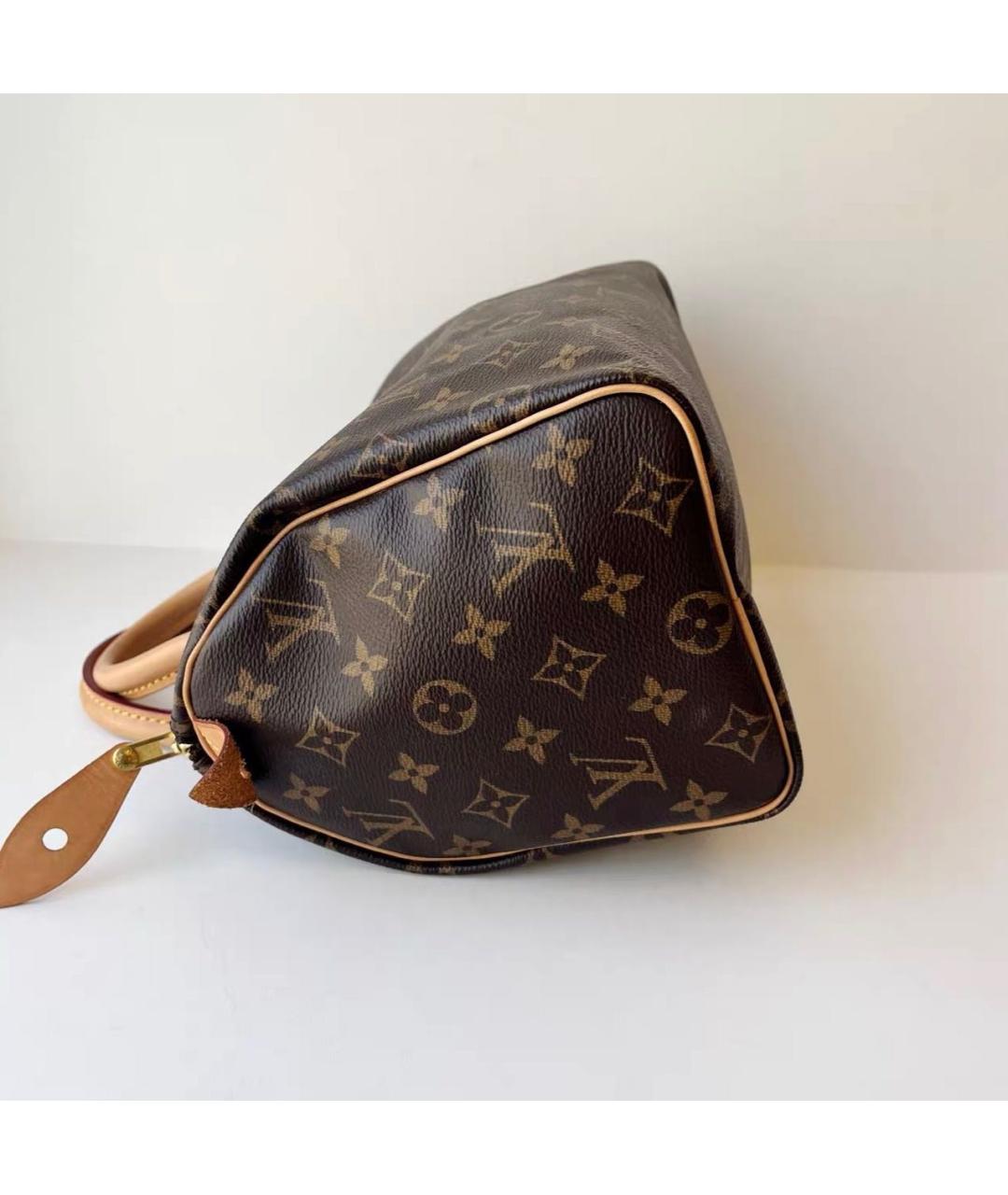 LOUIS VUITTON Коричневая сумка с короткими ручками из канвы, фото 3