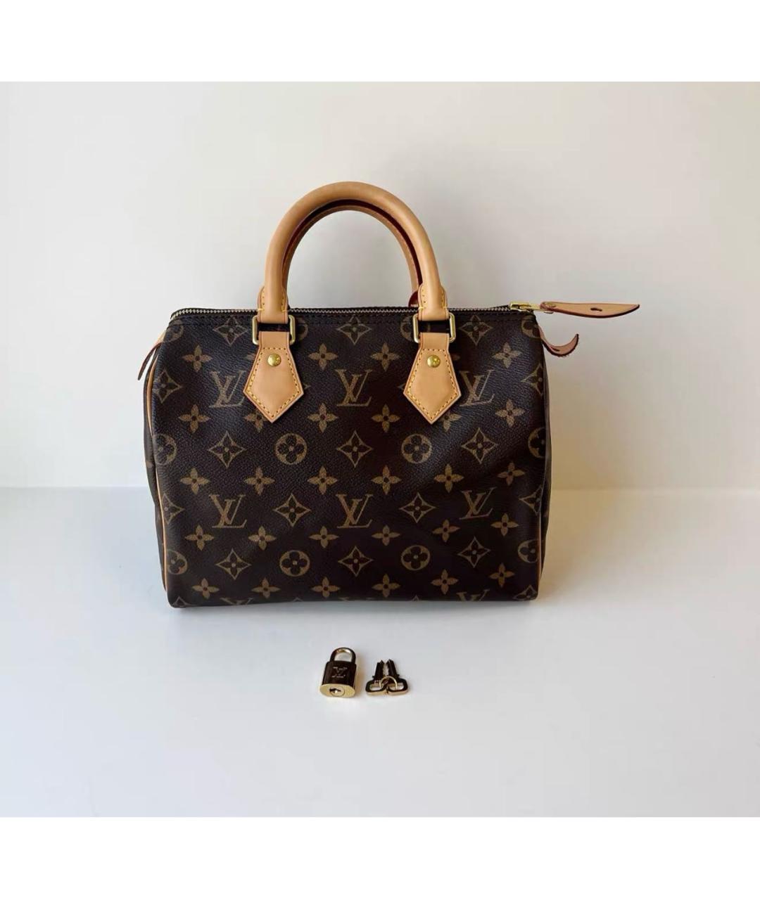 LOUIS VUITTON Коричневая сумка с короткими ручками из канвы, фото 9