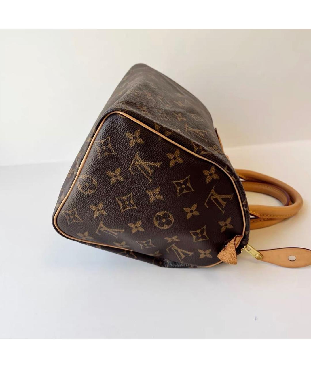LOUIS VUITTON Коричневая сумка с короткими ручками из канвы, фото 7