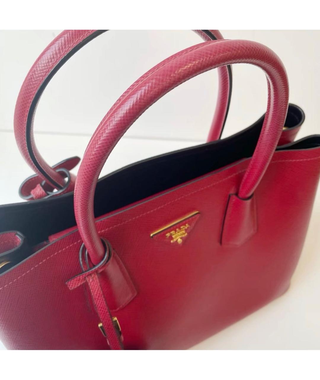 PRADA Красная кожаная сумка тоут, фото 8