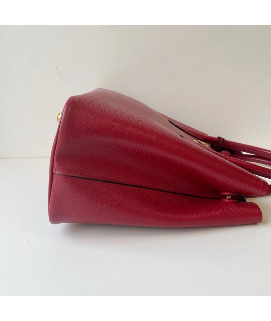 PRADA Красная кожаная сумка тоут, фото 5