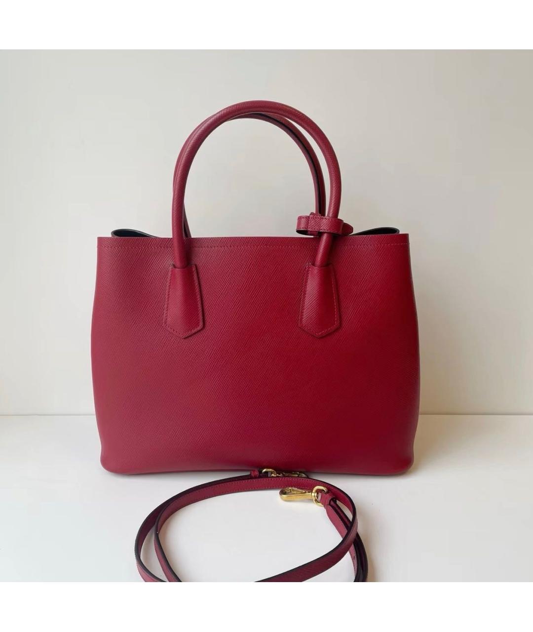 PRADA Красная кожаная сумка тоут, фото 2