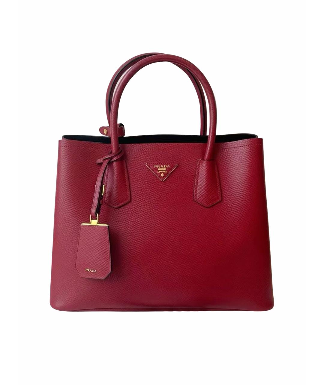 PRADA Красная кожаная сумка тоут, фото 1
