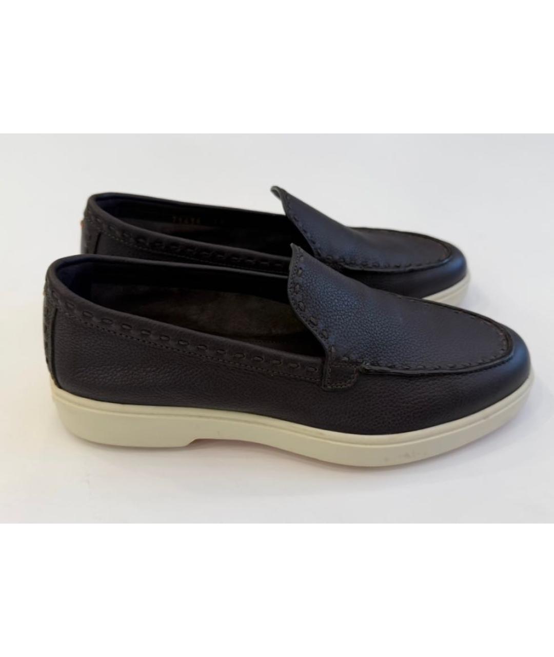 SANTONI Коричневые кожаные лоферы, фото 7