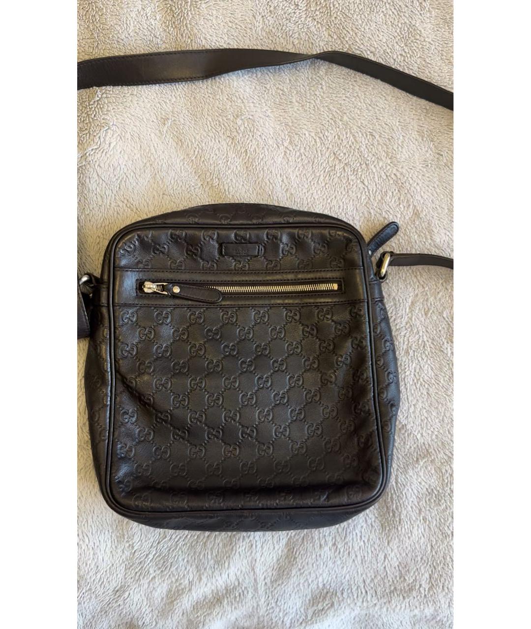 GUCCI Коричневая кожаная сумка на плечо, фото 2