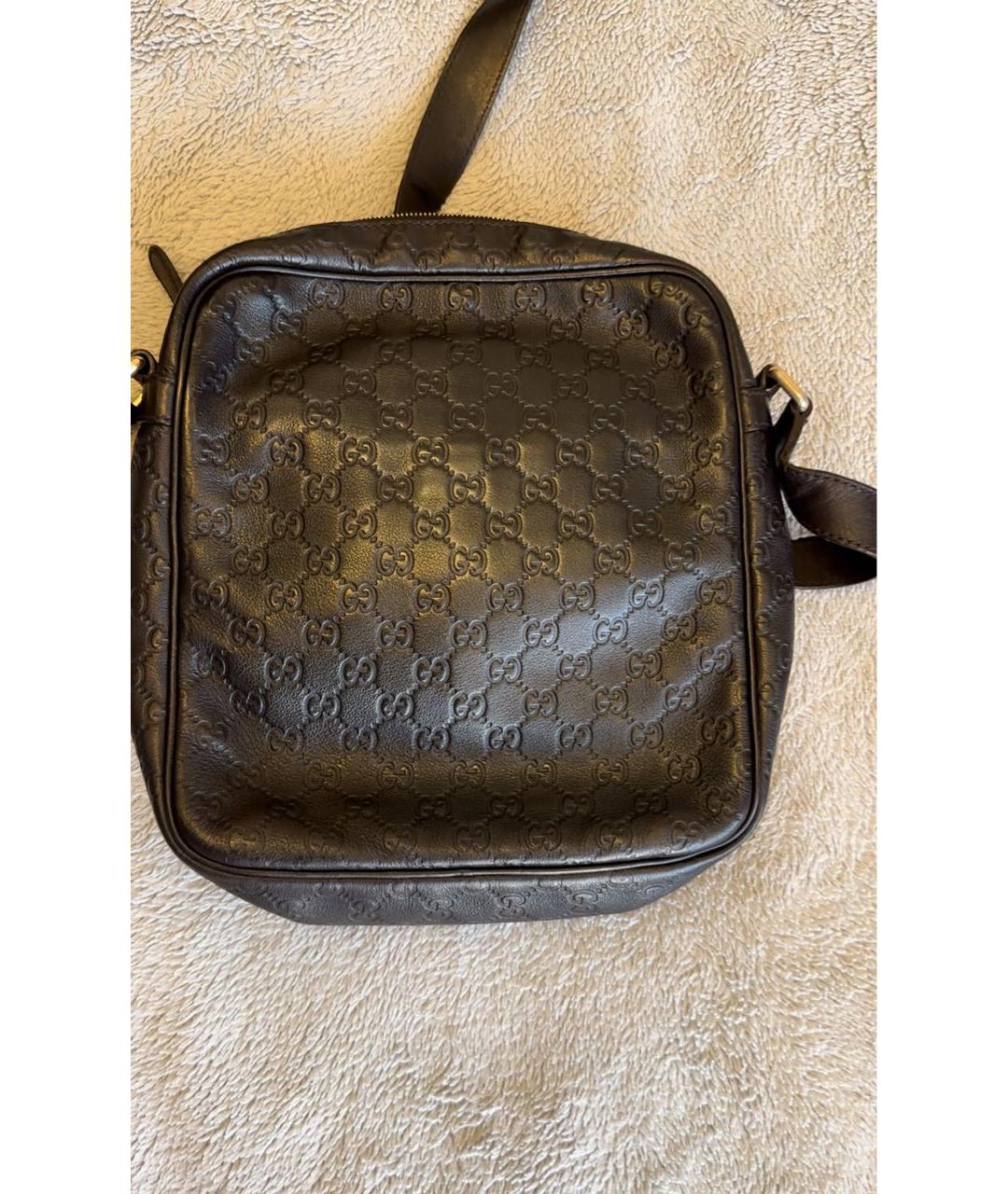 GUCCI Коричневая кожаная сумка на плечо, фото 3