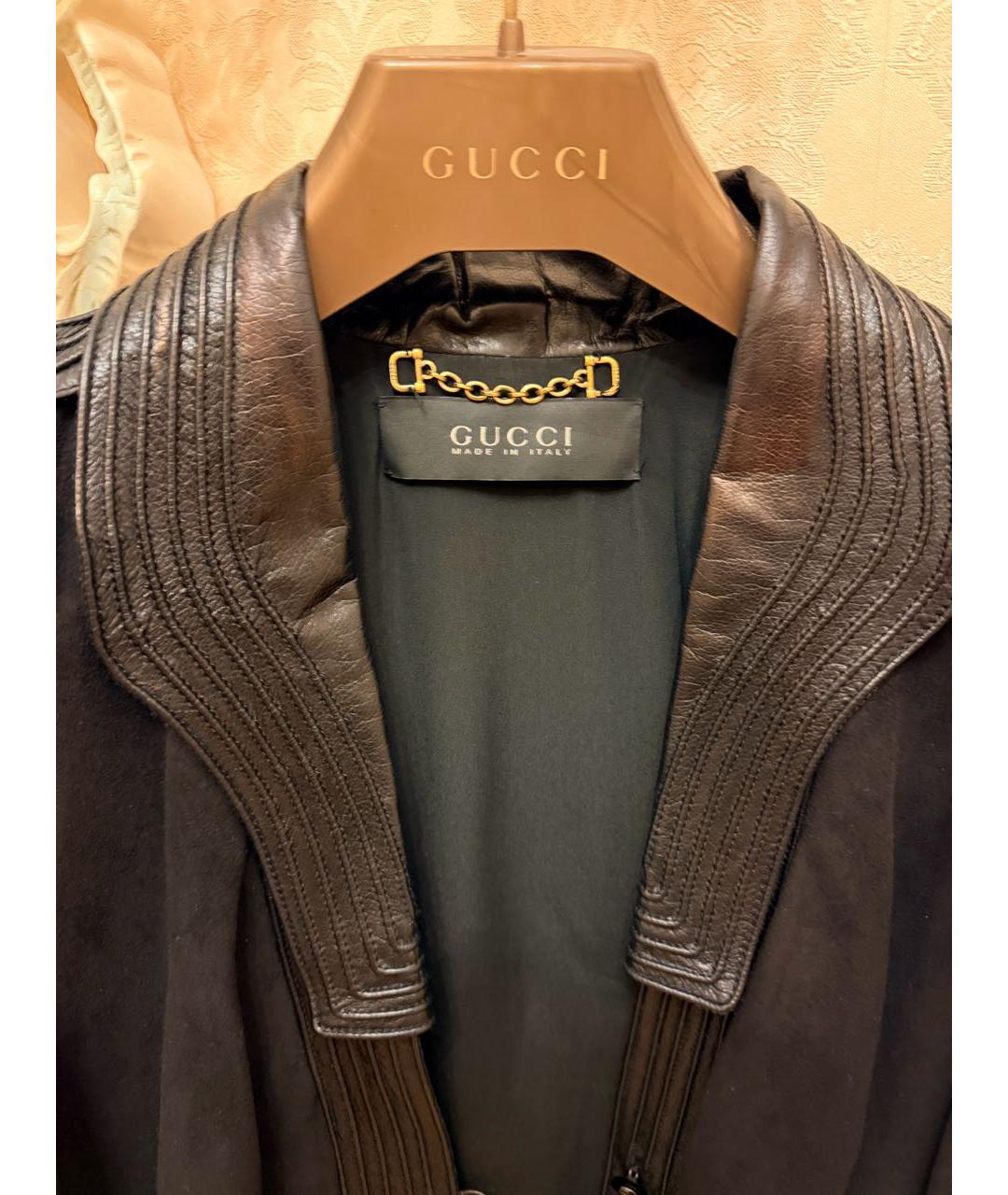GUCCI Черный кожаный жакет/пиджак, фото 3