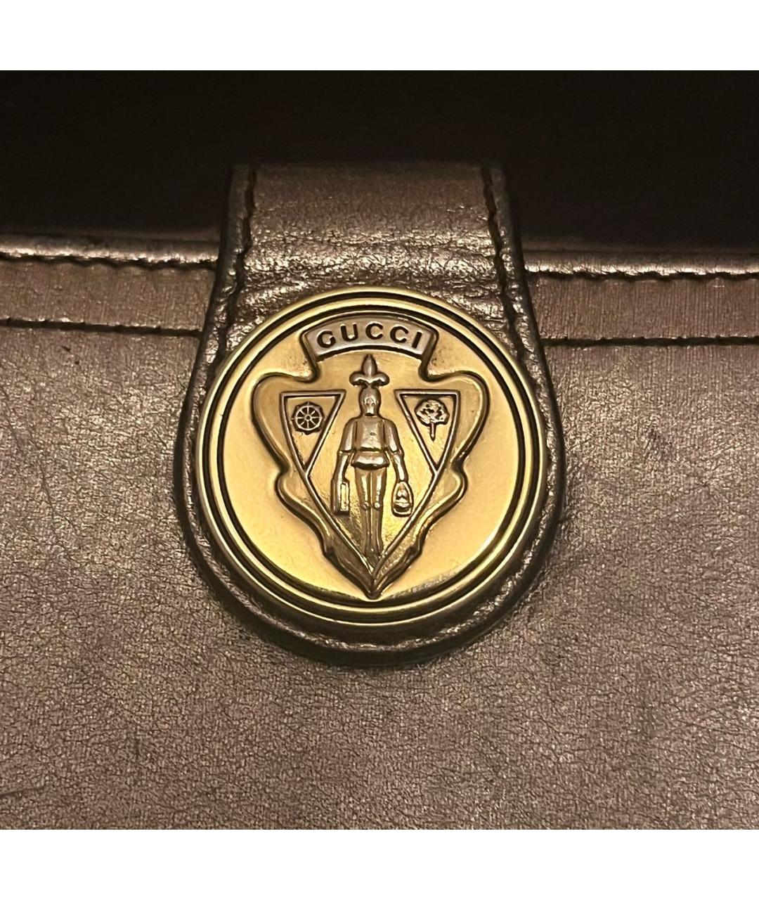 GUCCI Золотой кожаный кошелек, фото 3
