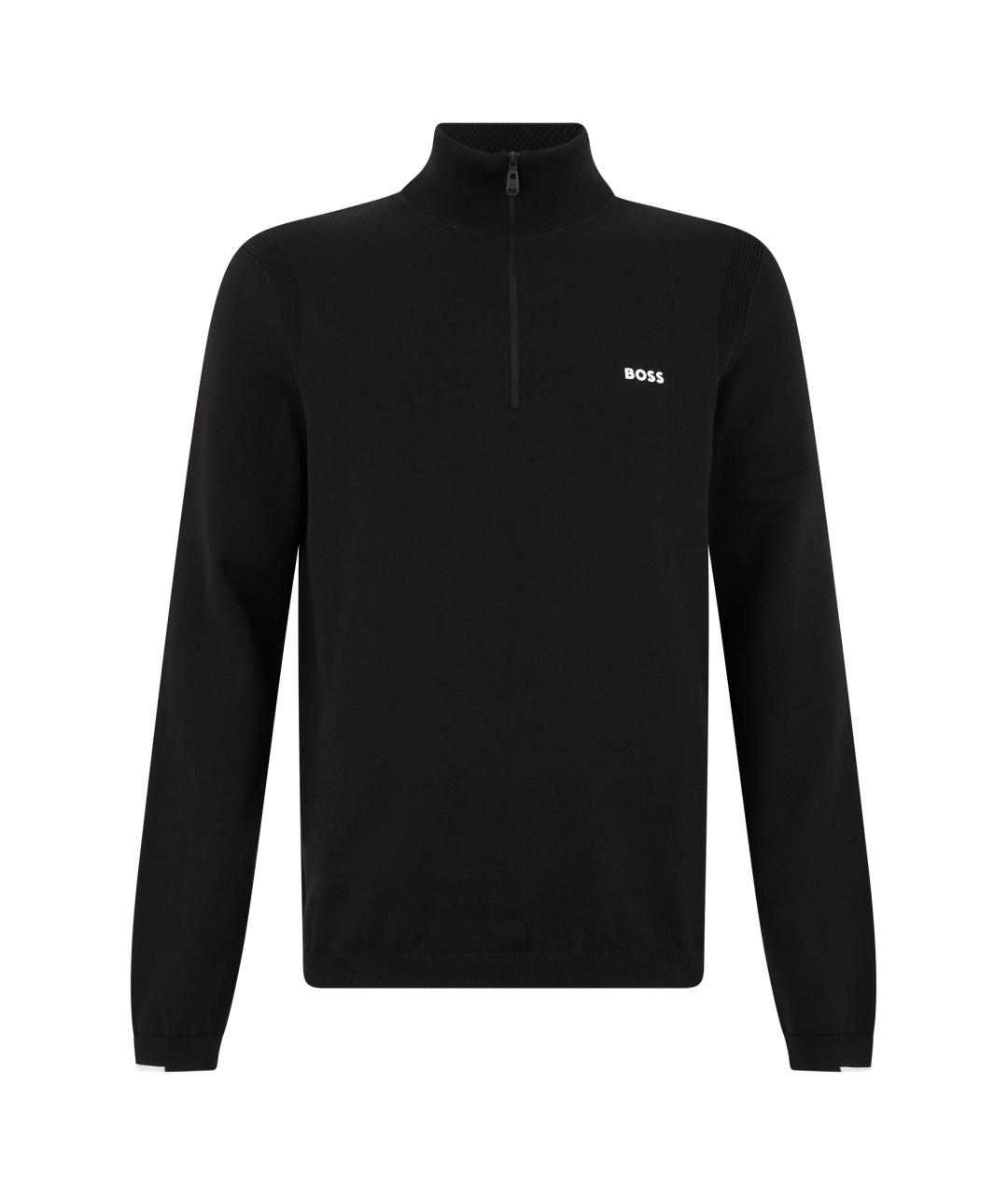 HUGO BOSS Черный хлопковый джемпер / свитер, фото 1