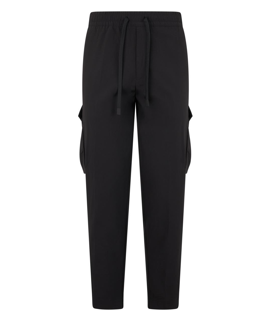 HUGO BOSS Черные полиэстеровые повседневные брюки, фото 1