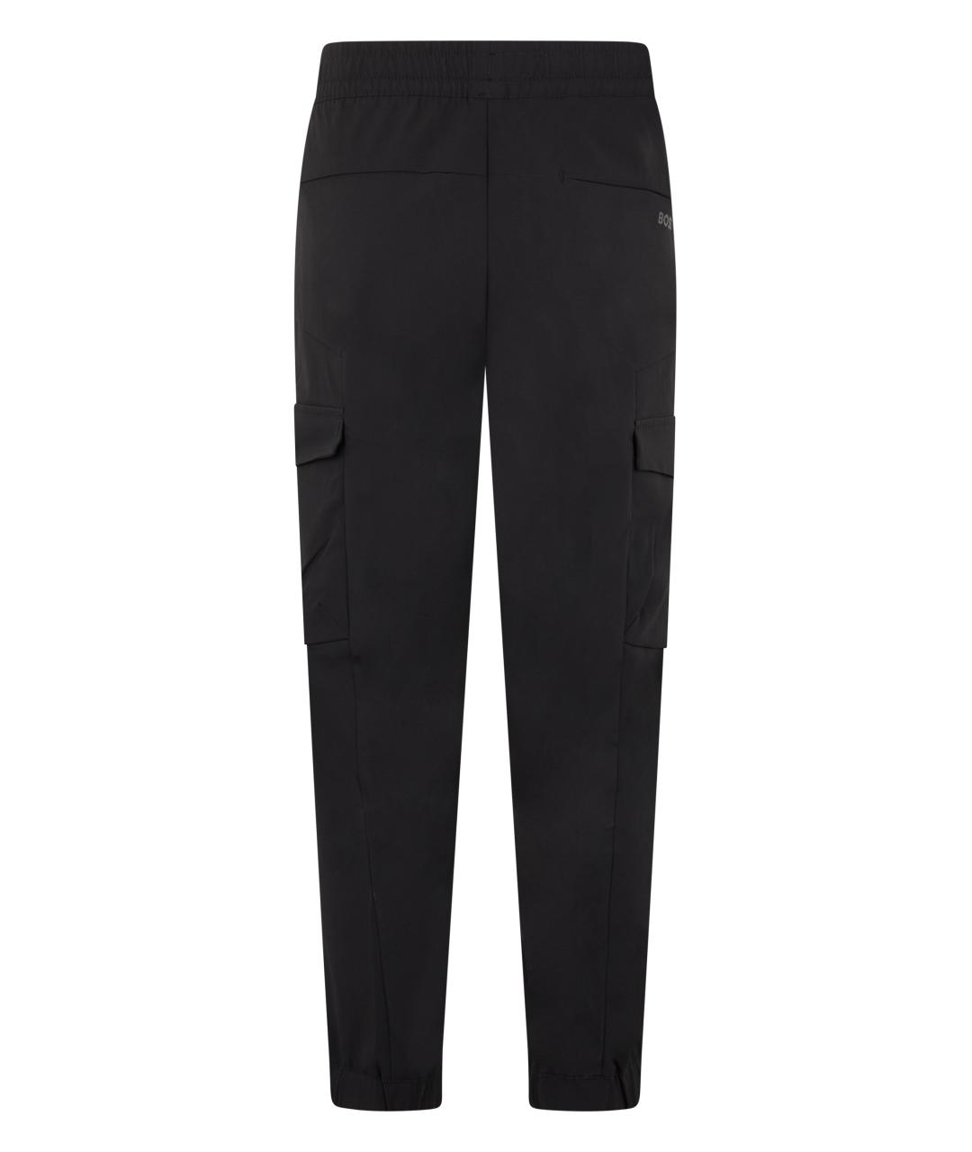 HUGO BOSS Черные полиэстеровые повседневные брюки, фото 2