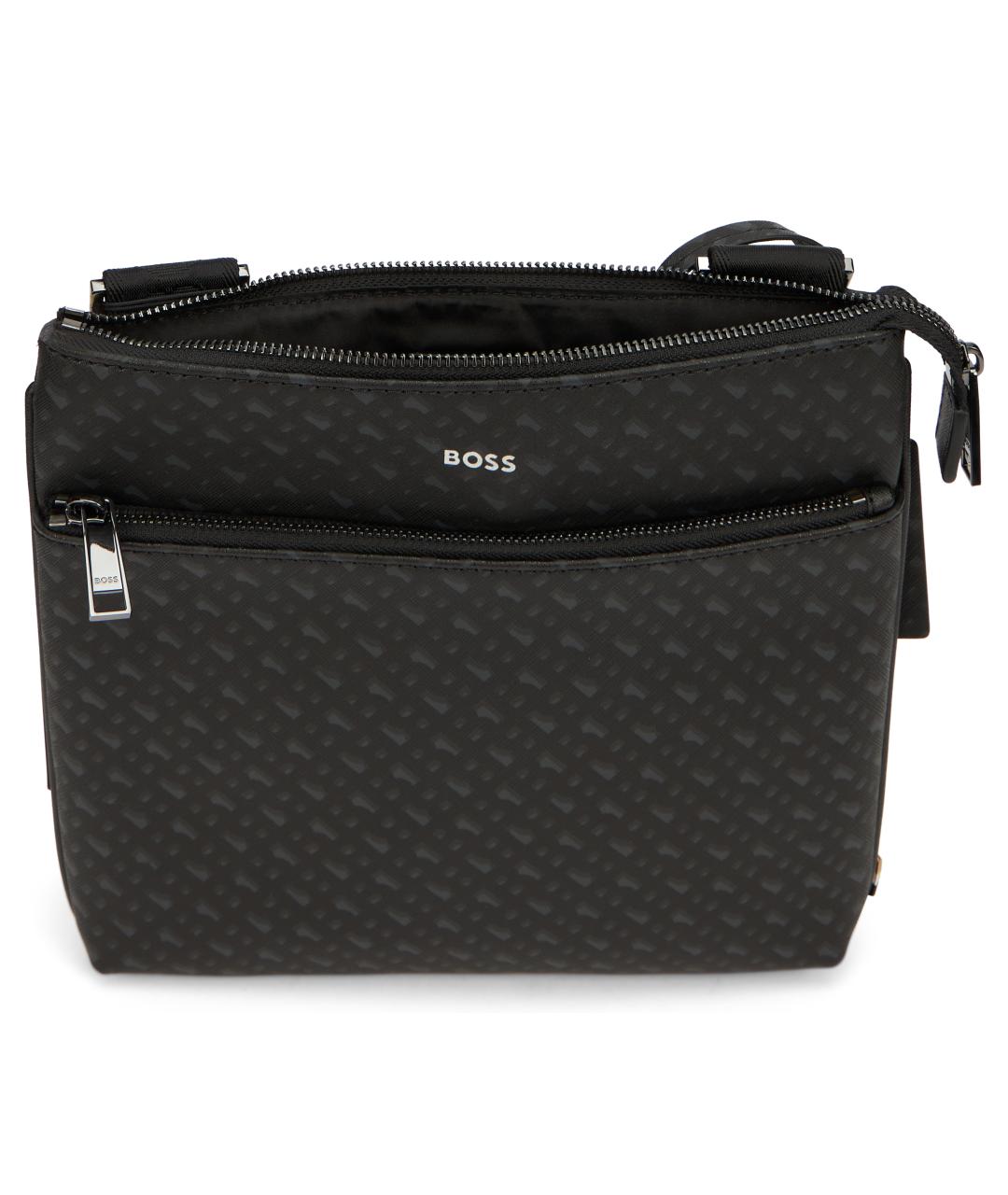 HUGO BOSS Черная кожаная сумка на плечо, фото 4